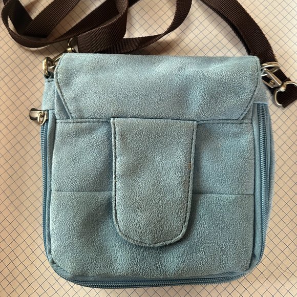 Travelon Organizer Crossbody Purse Small Blue - Picture 3 of 4